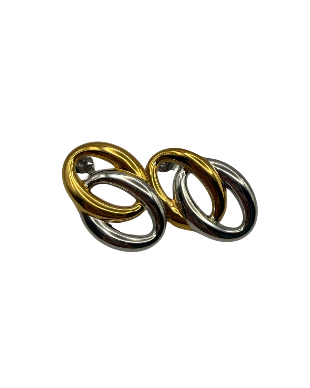 Aretes entrelazados bicolor