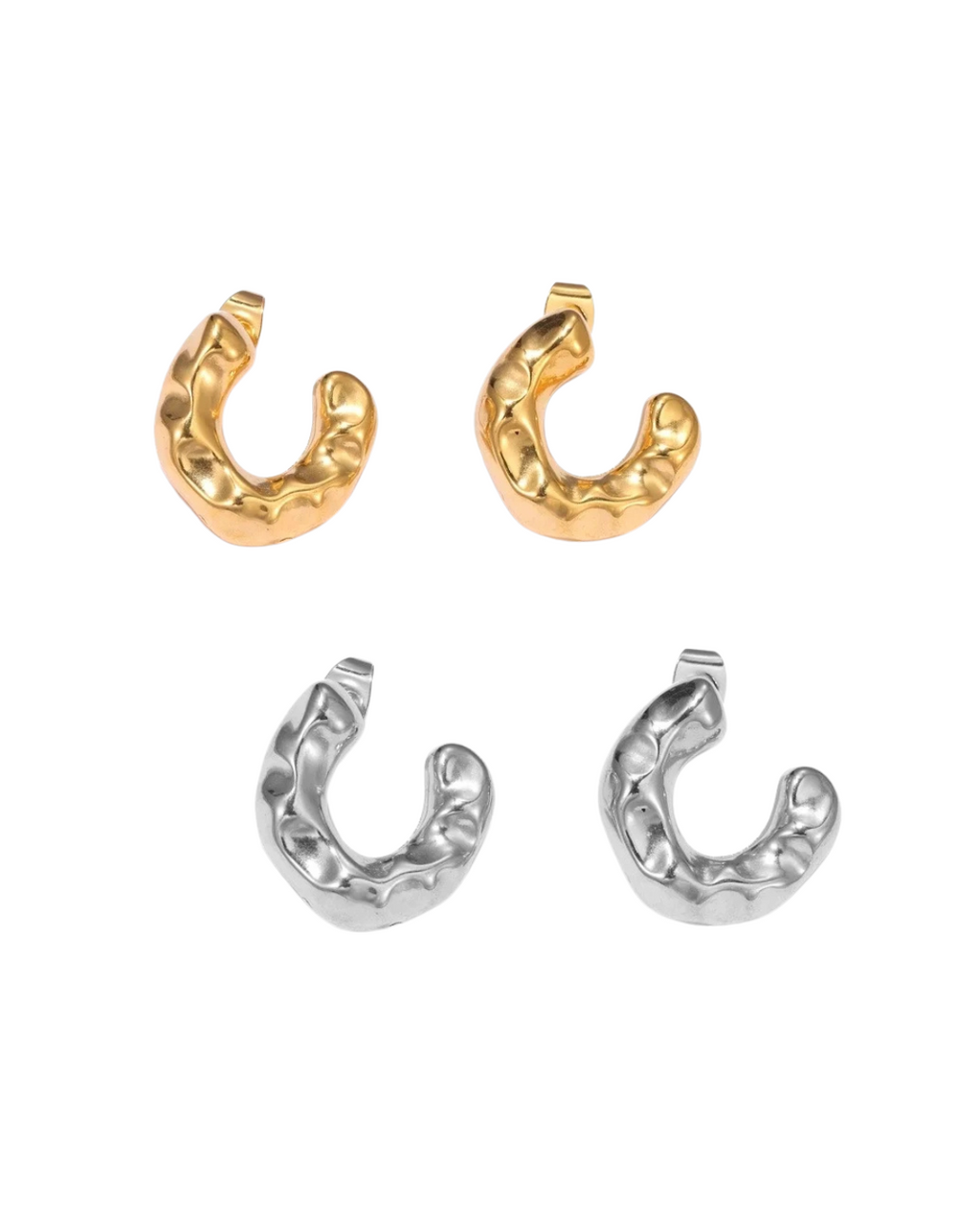 Aretes con textura – Círculo incompleto "Ravenna"