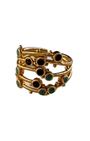 Anillo turquesa granate (Ajustable)