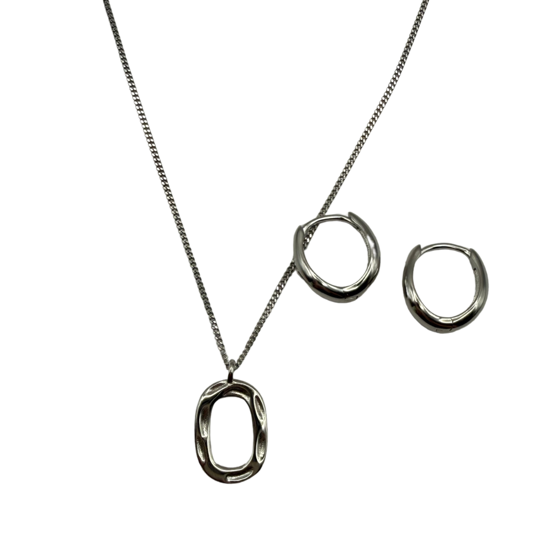 Set de plata s925 collar + aretes delicados
