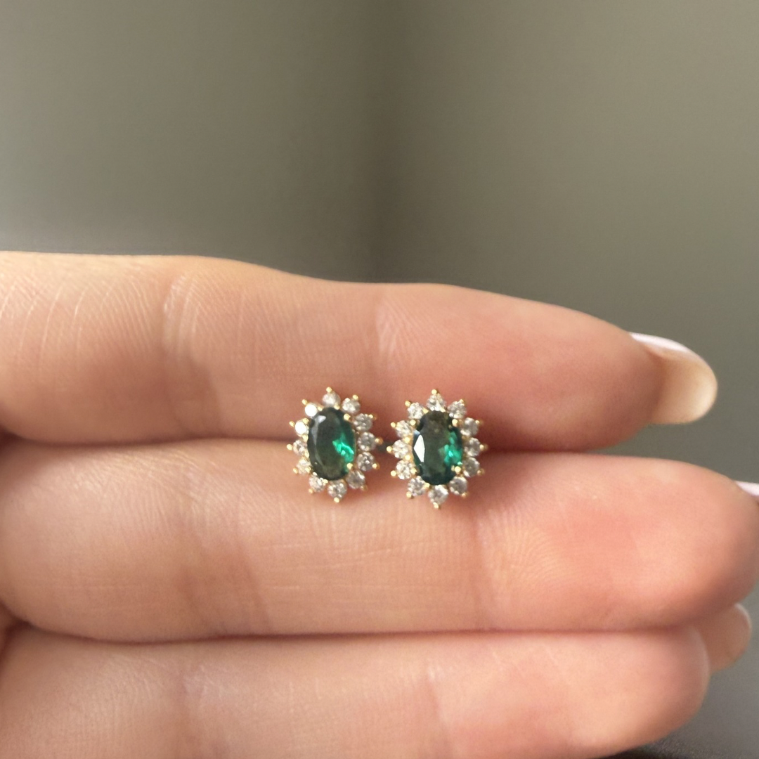 Aretes Emerald de Plata s925
