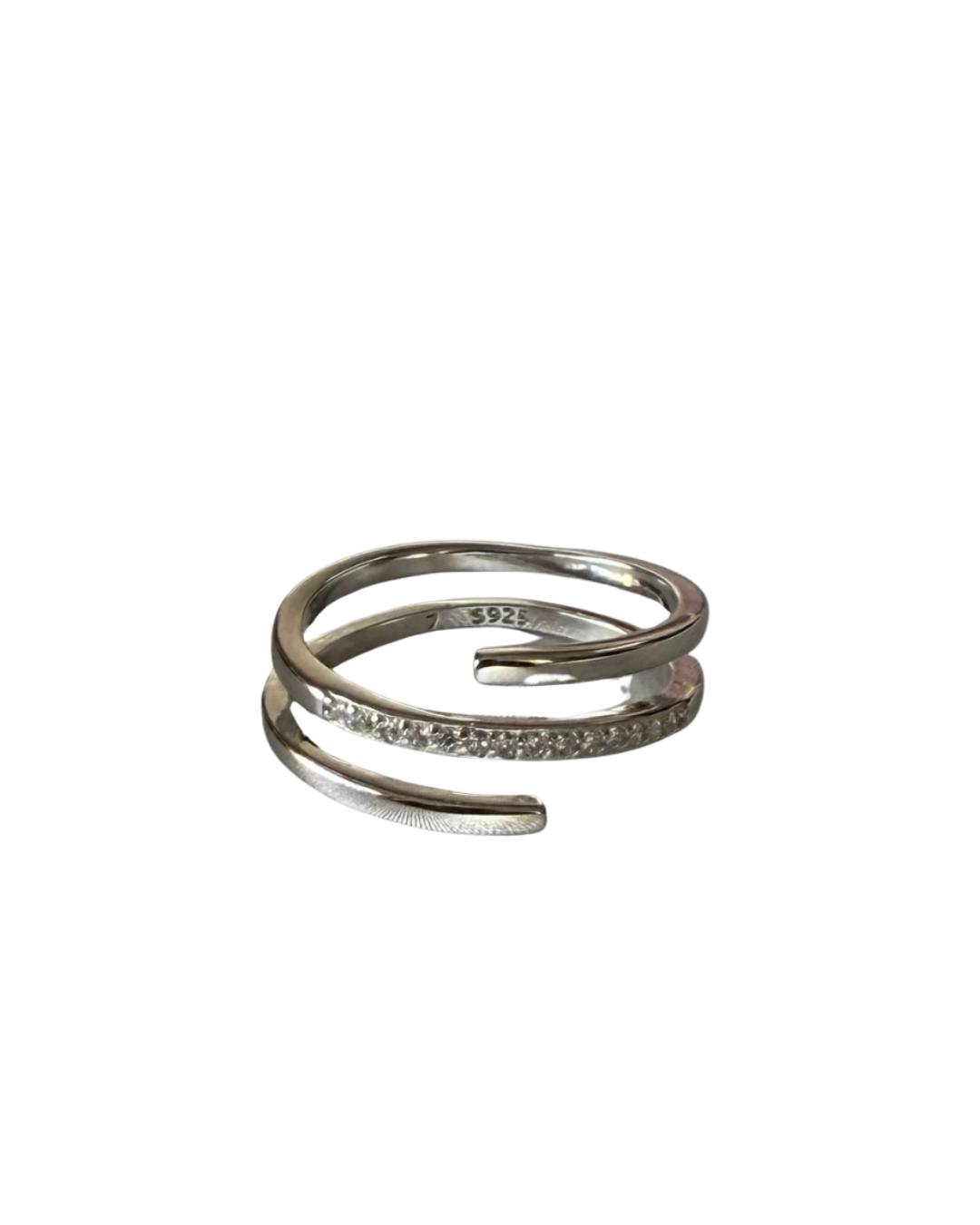 Anillo triple con zirconia (Plata)