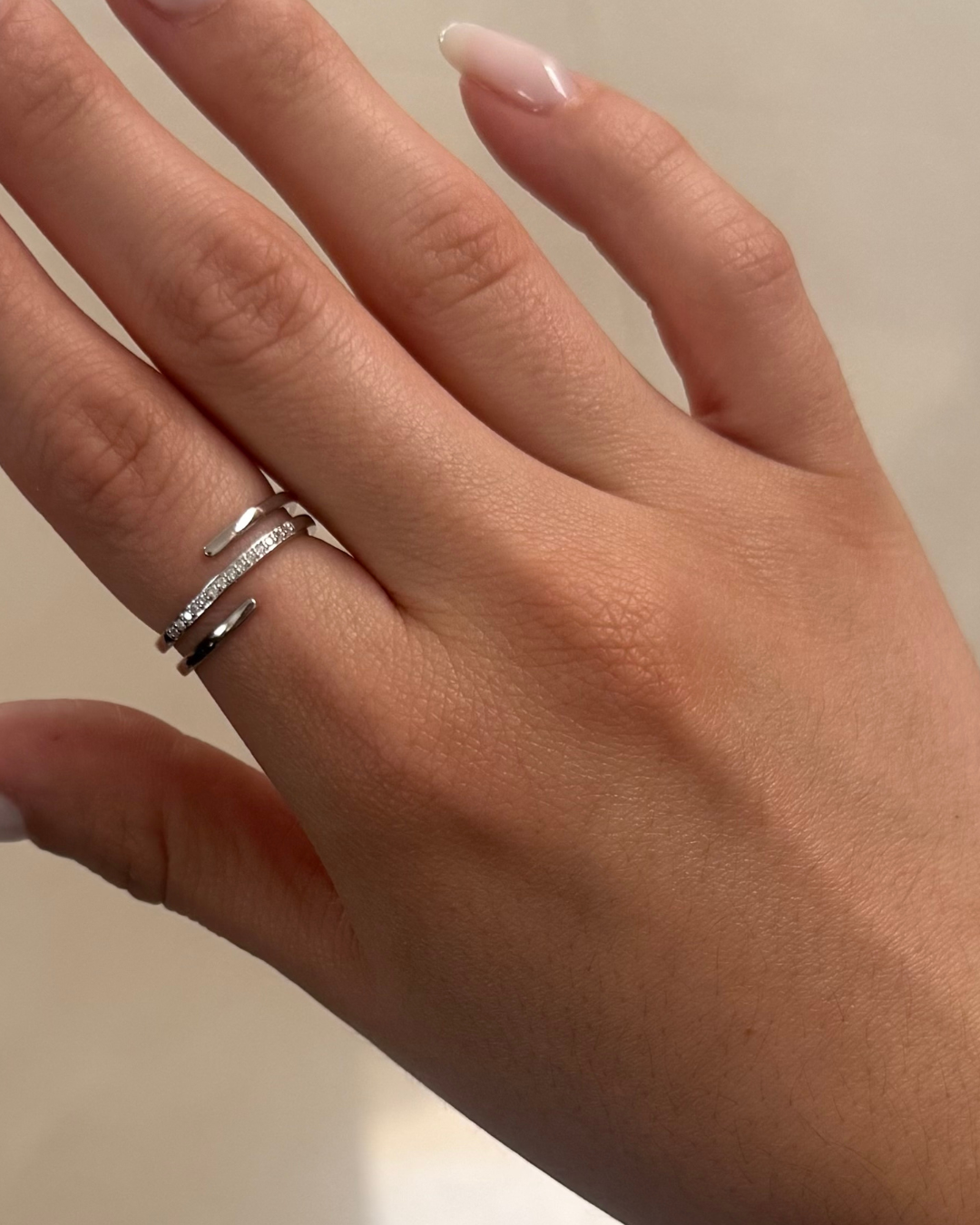 Anillo triple con zirconia (Plata)