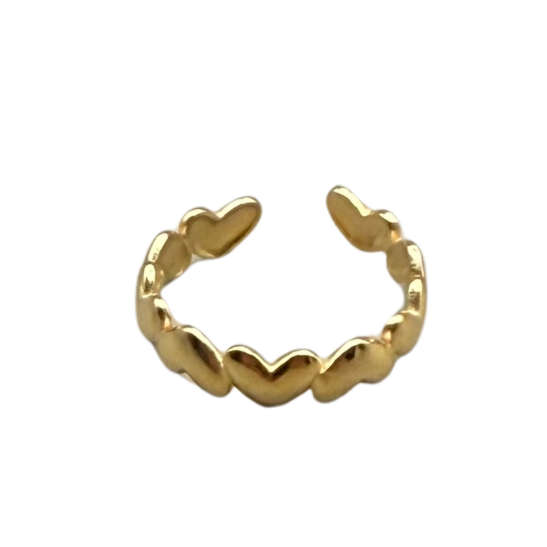 Anillo abierto de corazones