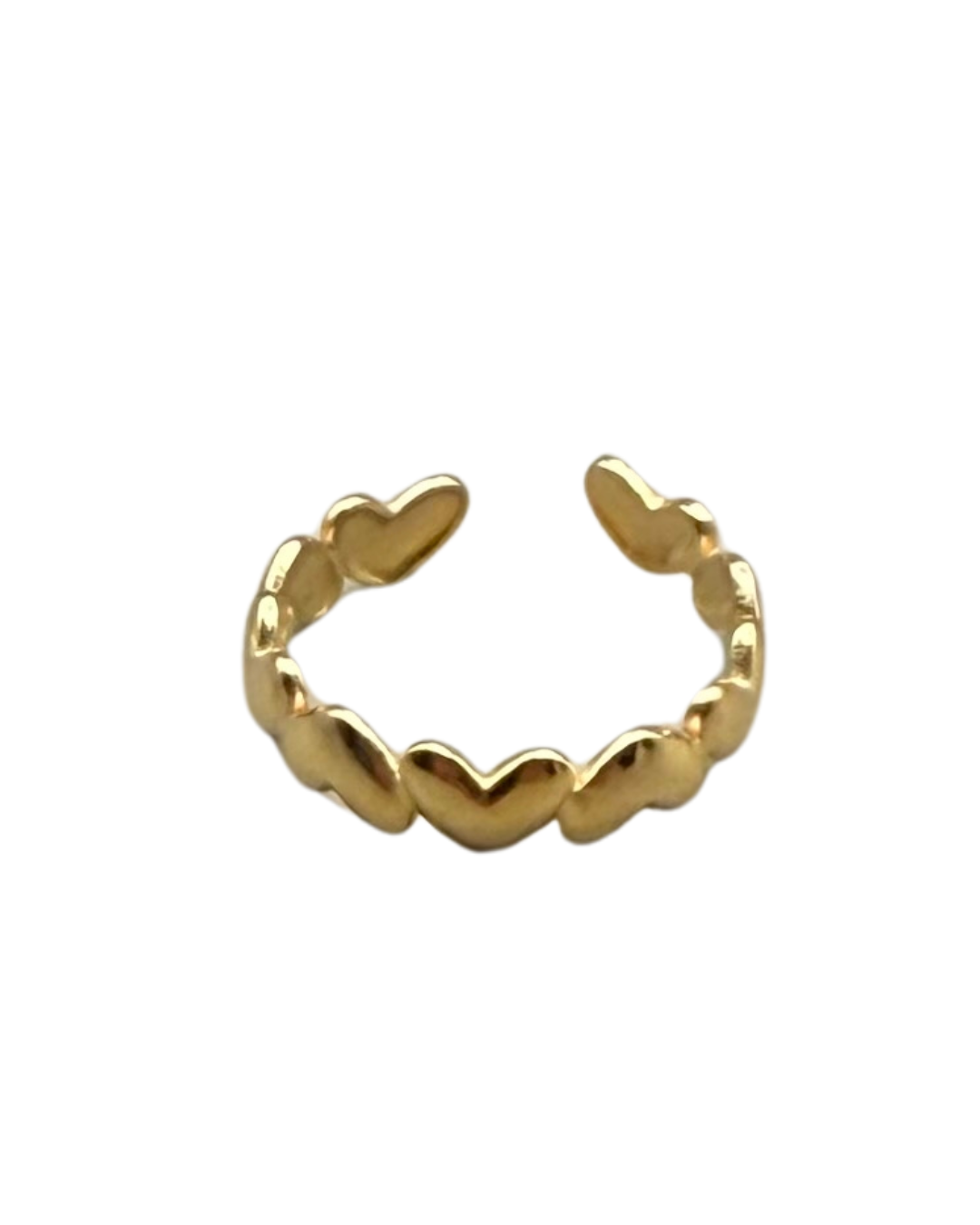 Anillo abierto de corazones