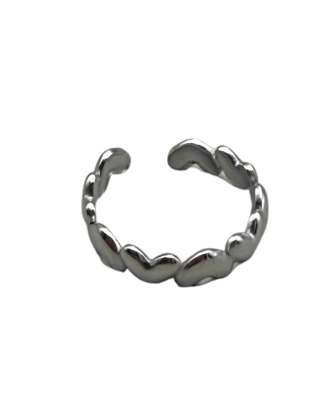 Anillo abierto de corazones