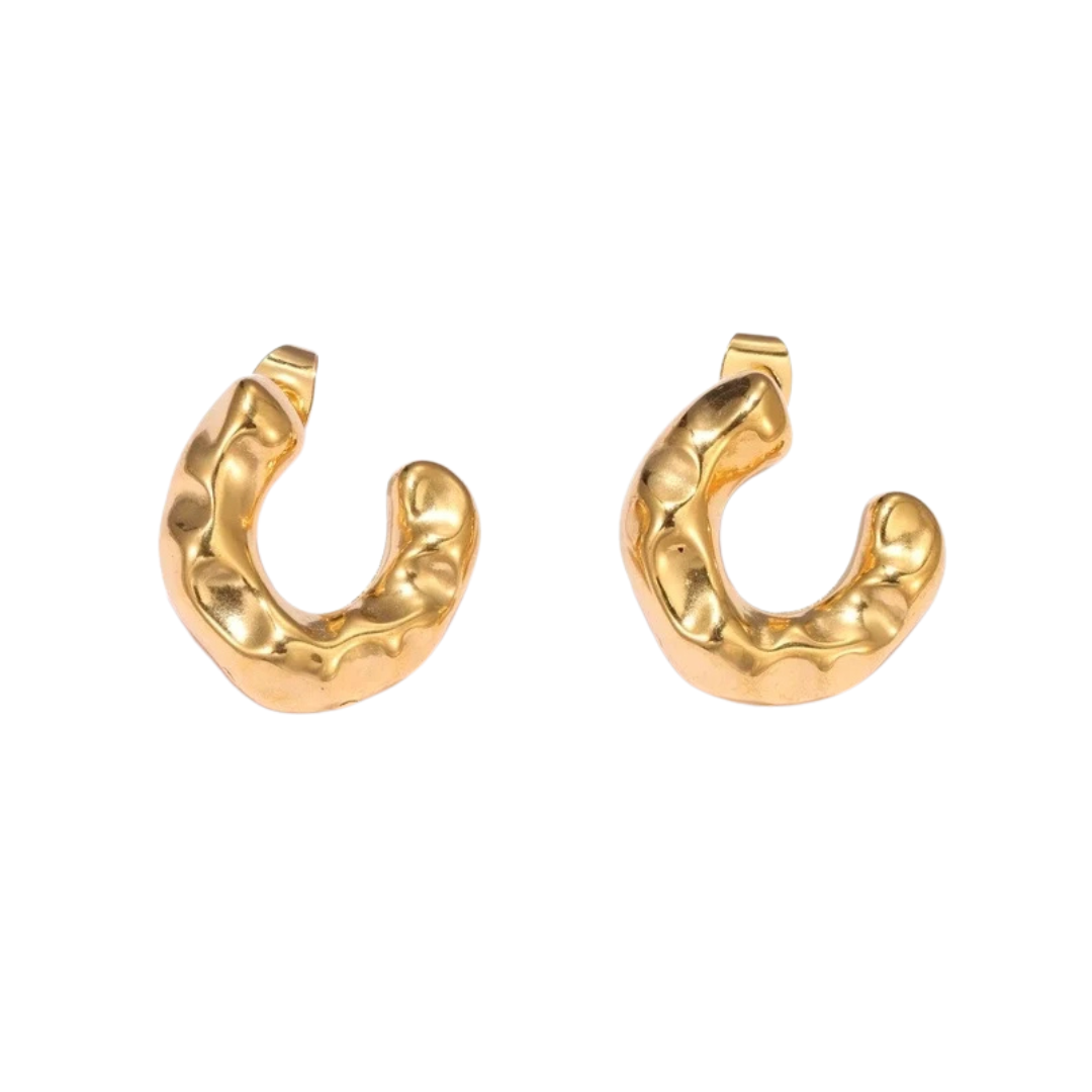 Aretes con textura – Círculo incompleto "Ravenna"