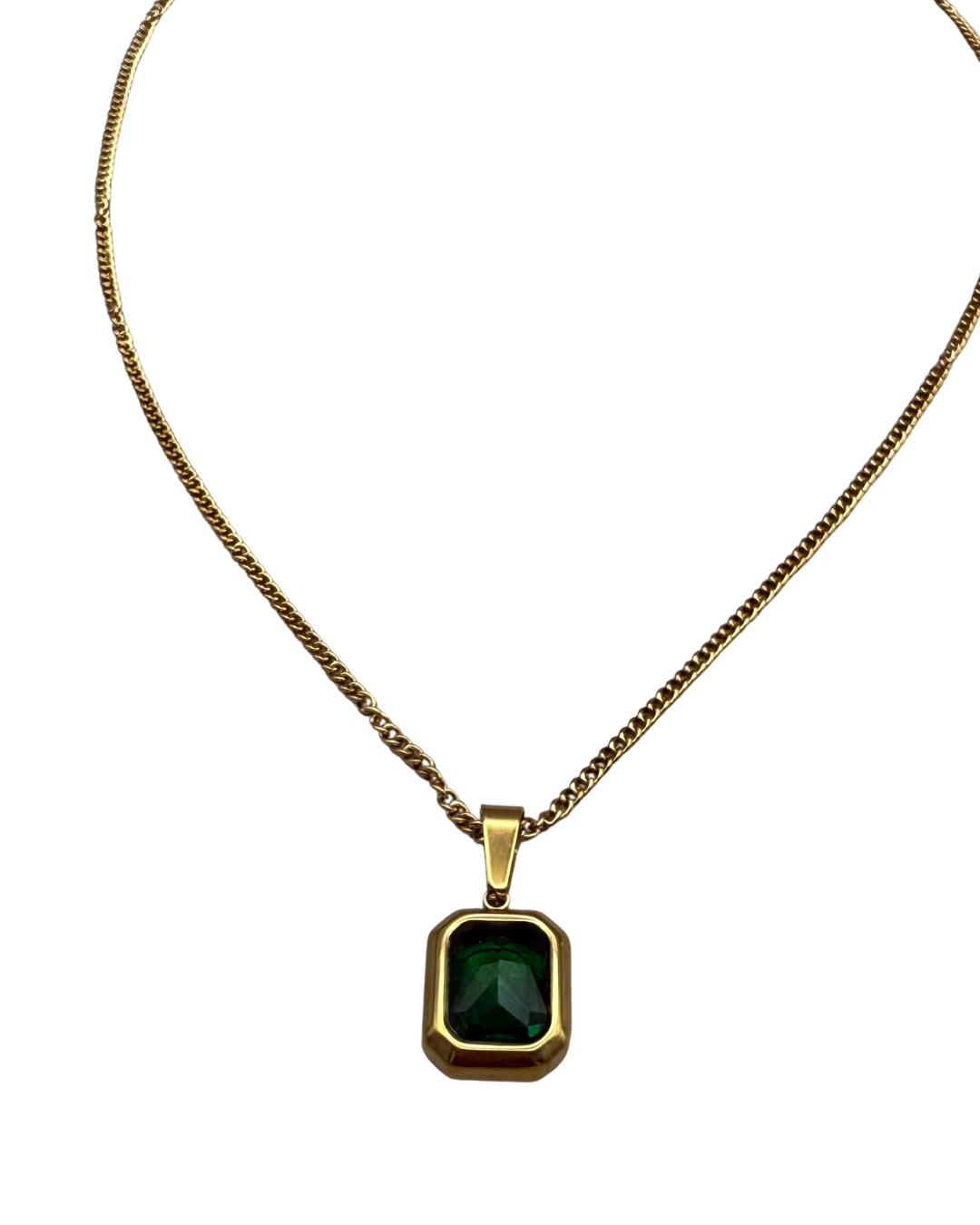 Cadena con dije verde