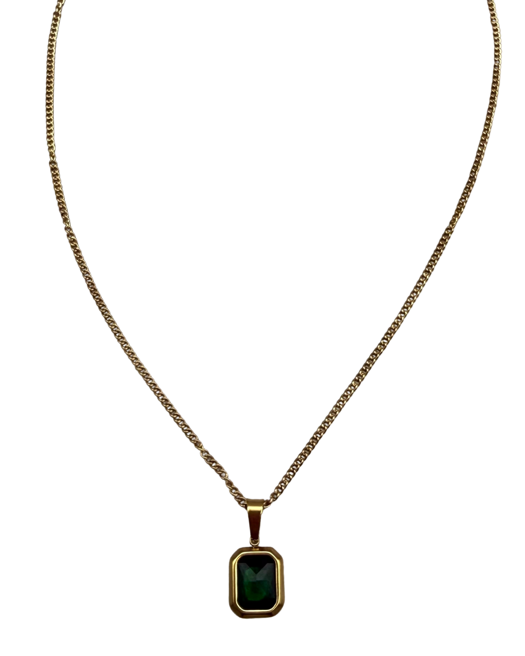 Cadena con dije verde