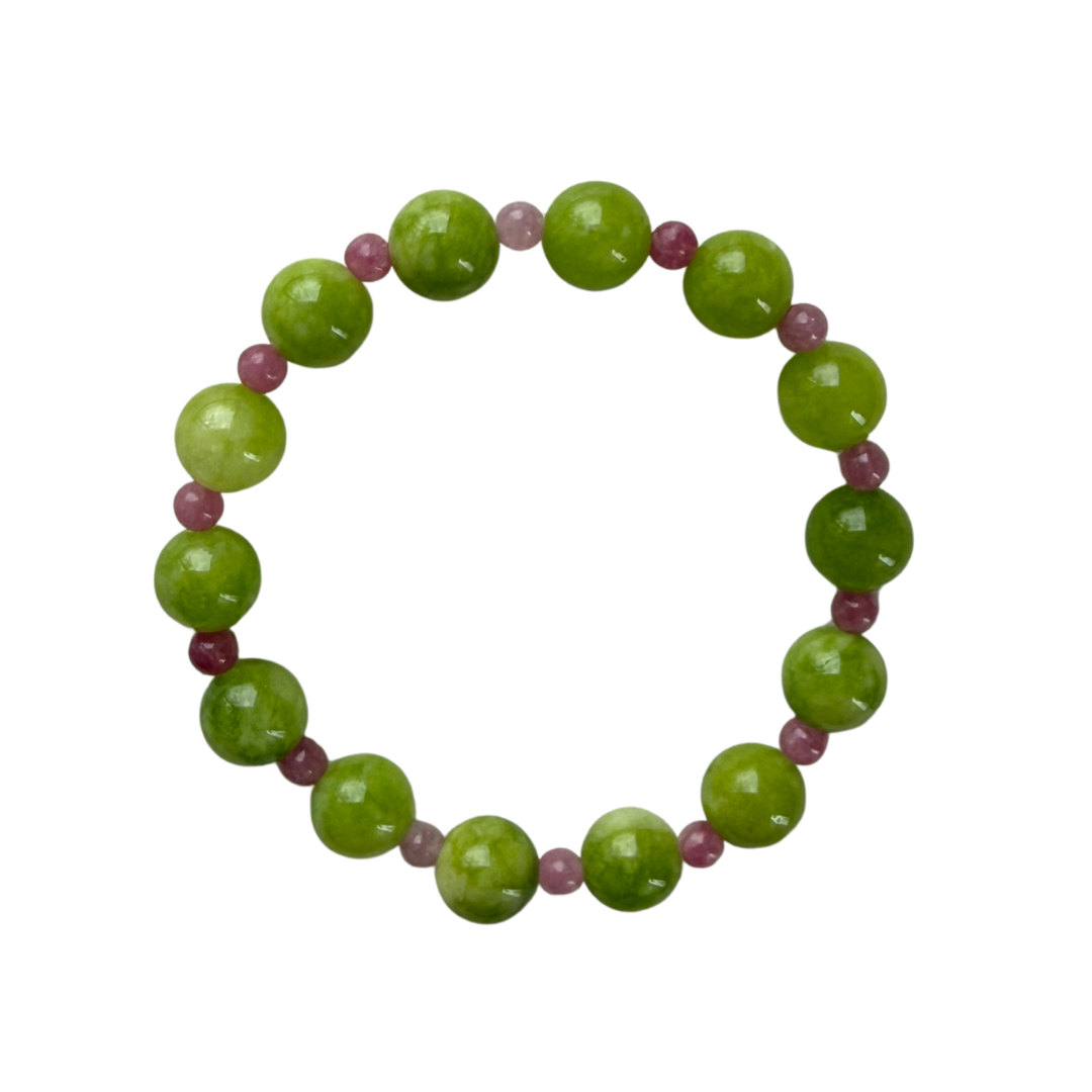 Pulsera Verde con rosa